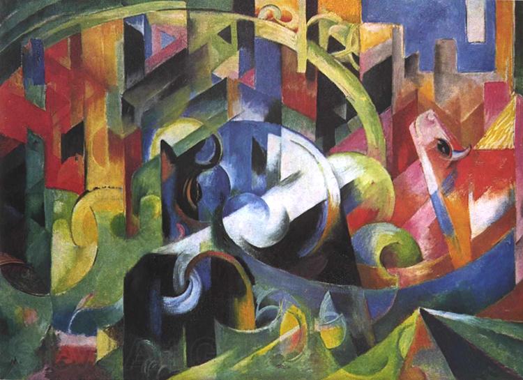 Franz Marc Painting with Cattle (mk34) Norge oil painting art